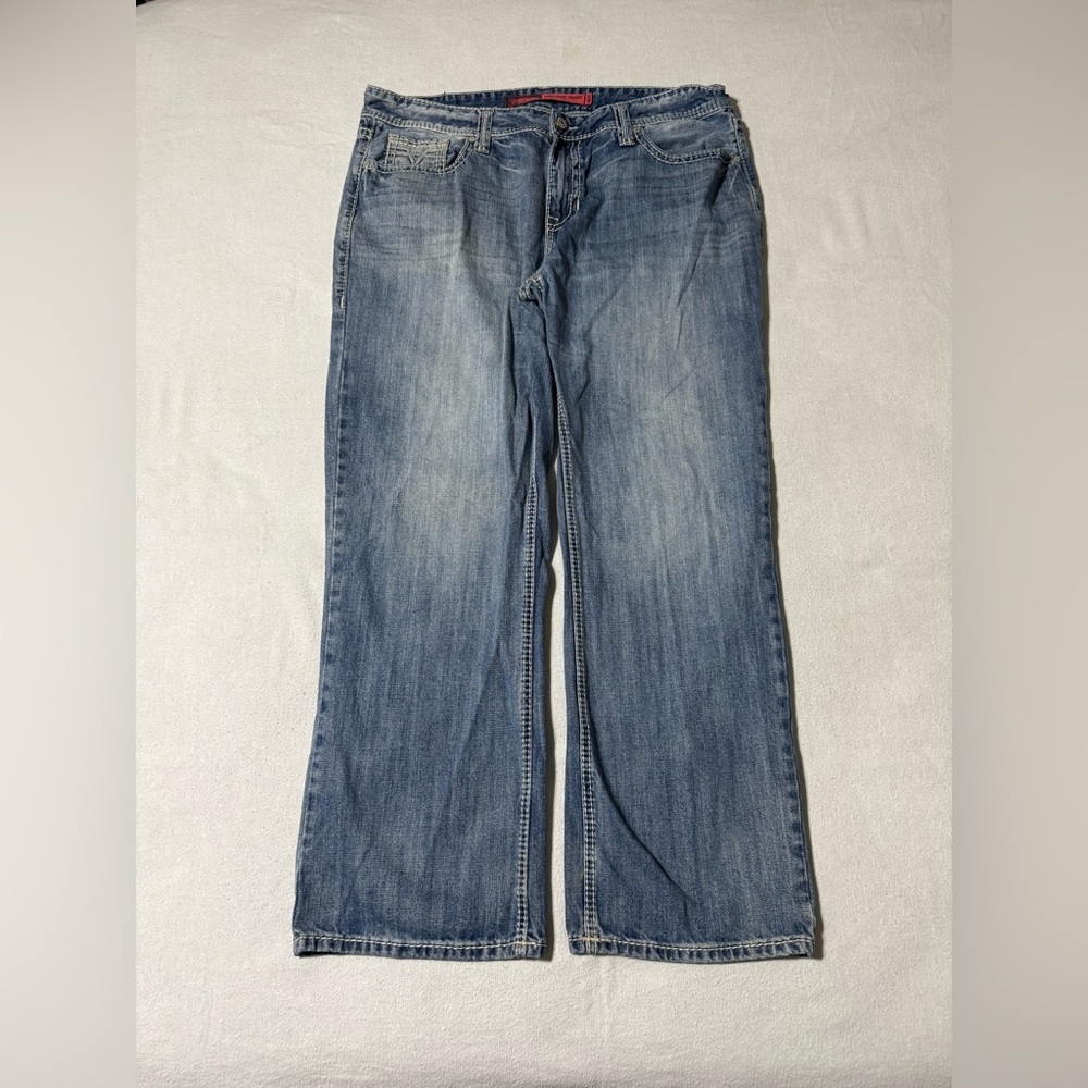 Rock and Roll Mens 39x31 Cowboy Double‎ Barrel Straight Relaxed Denim Jeans